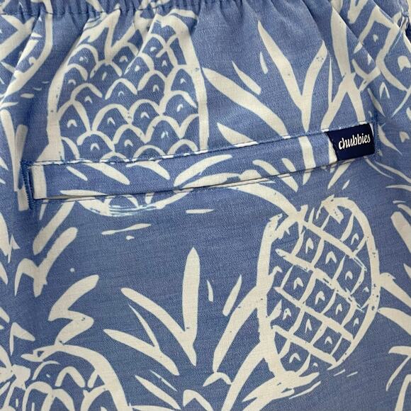 Chubbies XL 7” Classic Swim Trunk The Thigh-Napples Blue Pineapple Print - Picture 5 of 7
